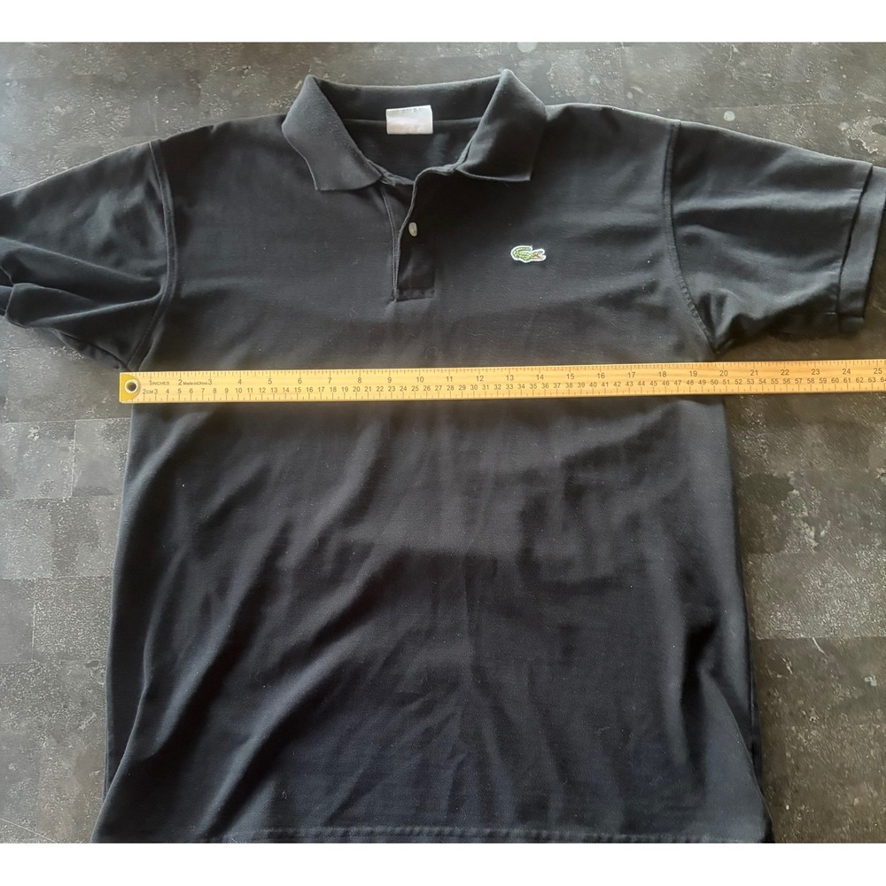 Vintage Lacoste Made in France Black Pique Polo Shirt Mens Size 6 XL - Picture 7 of 7